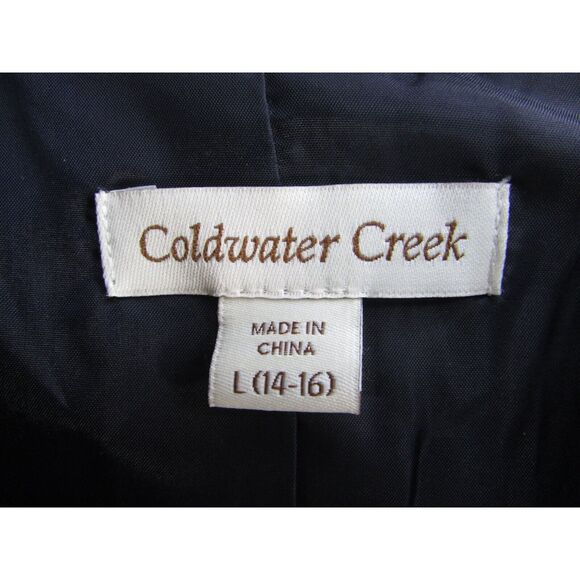 Coldwater Creek Blazer Blue black gold Size Large 14-16 - Picture 3 of 7